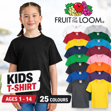 Kids Plain T-Shirt Boys Girls
