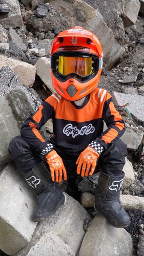 Orange black motocross jersey - motocross,